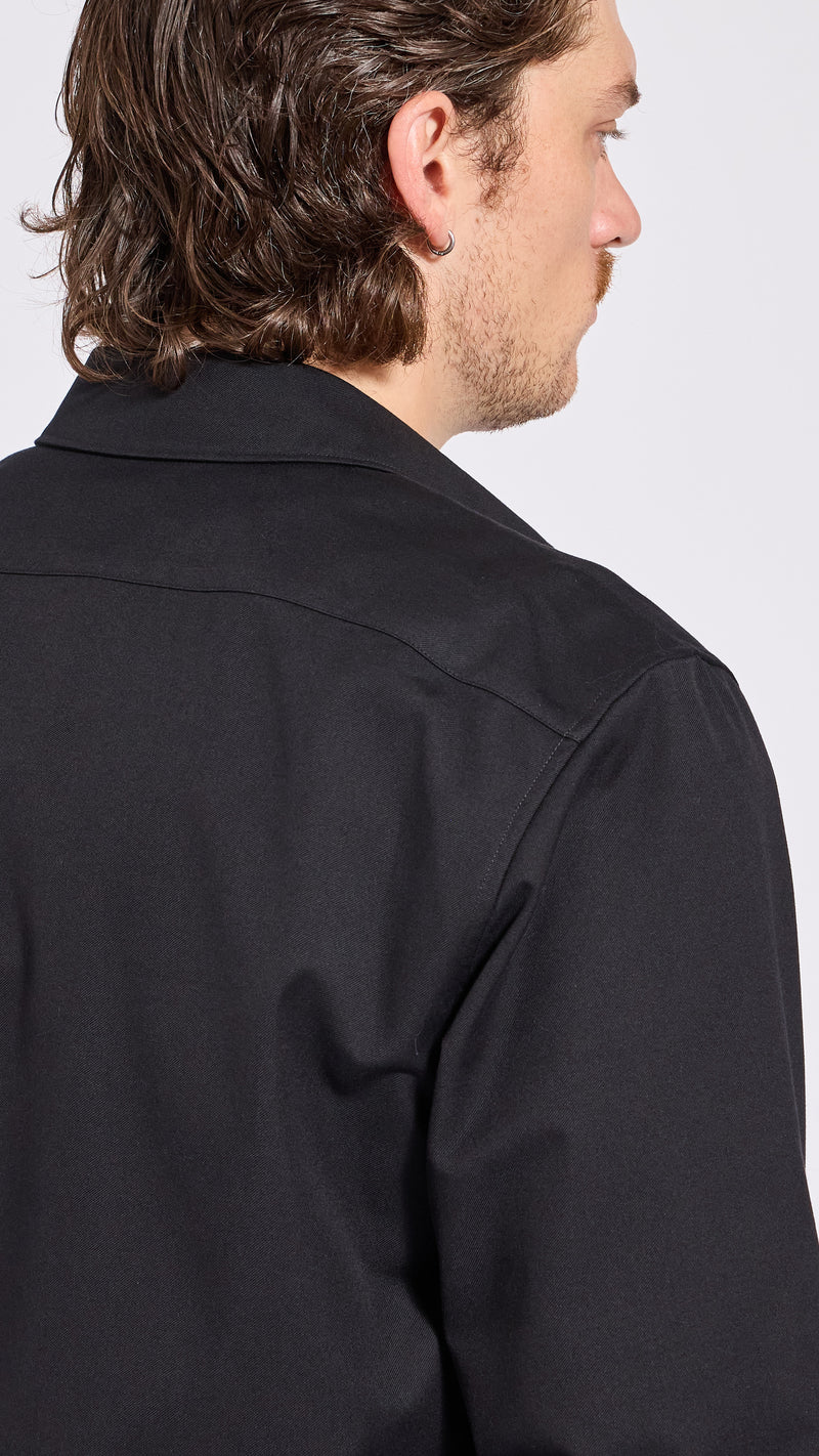 DRIES VAN NOTEN BLACK ZIP CORRAN SHIRT