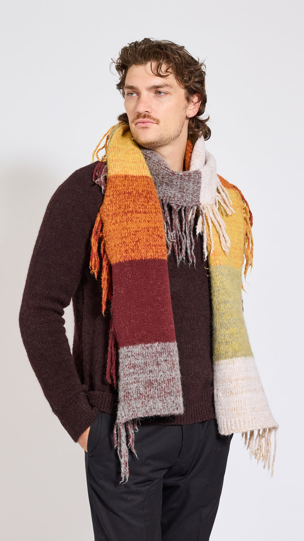 DRIES VAN NOTEN COLORBLOCK MANLY SCARF