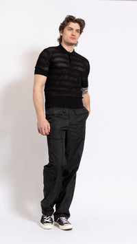 DRIES VAN NOTEN BLACK MERCY POLO TOP
