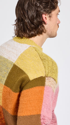 DRIES VAN NOTEN COLORBLOCK MARTI CREWNECK SWEATER