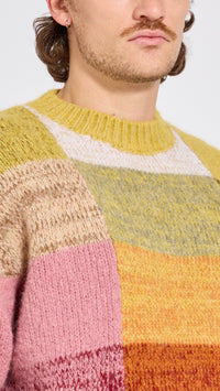 DRIES VAN NOTEN COLORBLOCK MARTI CREWNECK SWEATER