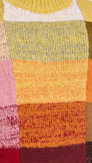 DRIES VAN NOTEN COLORBLOCK MARTI CREWNECK SWEATER