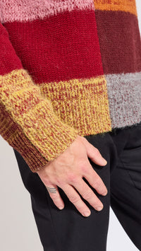 DRIES VAN NOTEN COLORBLOCK MARTI CREWNECK SWEATER