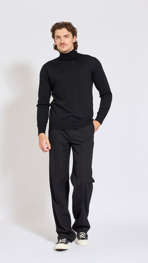 DRIES VAN NOTEN BLACK WOOL MUNAS TURTLENECK