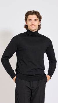 DRIES VAN NOTEN BLACK WOOL MUNAS TURTLENECK