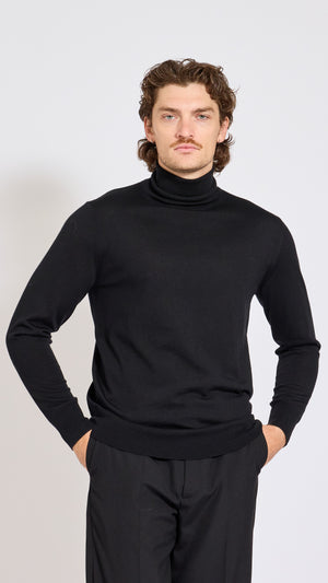 DRIES VAN NOTEN BLACK WOOL MUNAS TURTLENECK