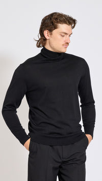 DRIES VAN NOTEN BLACK WOOL MUNAS TURTLENECK