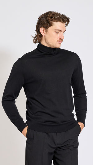DRIES VAN NOTEN BLACK WOOL MUNAS TURTLENECK