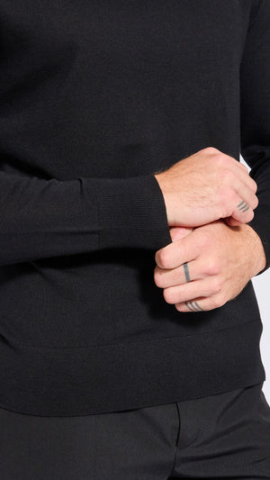 DRIES VAN NOTEN BLACK WOOL MUNAS TURTLENECK