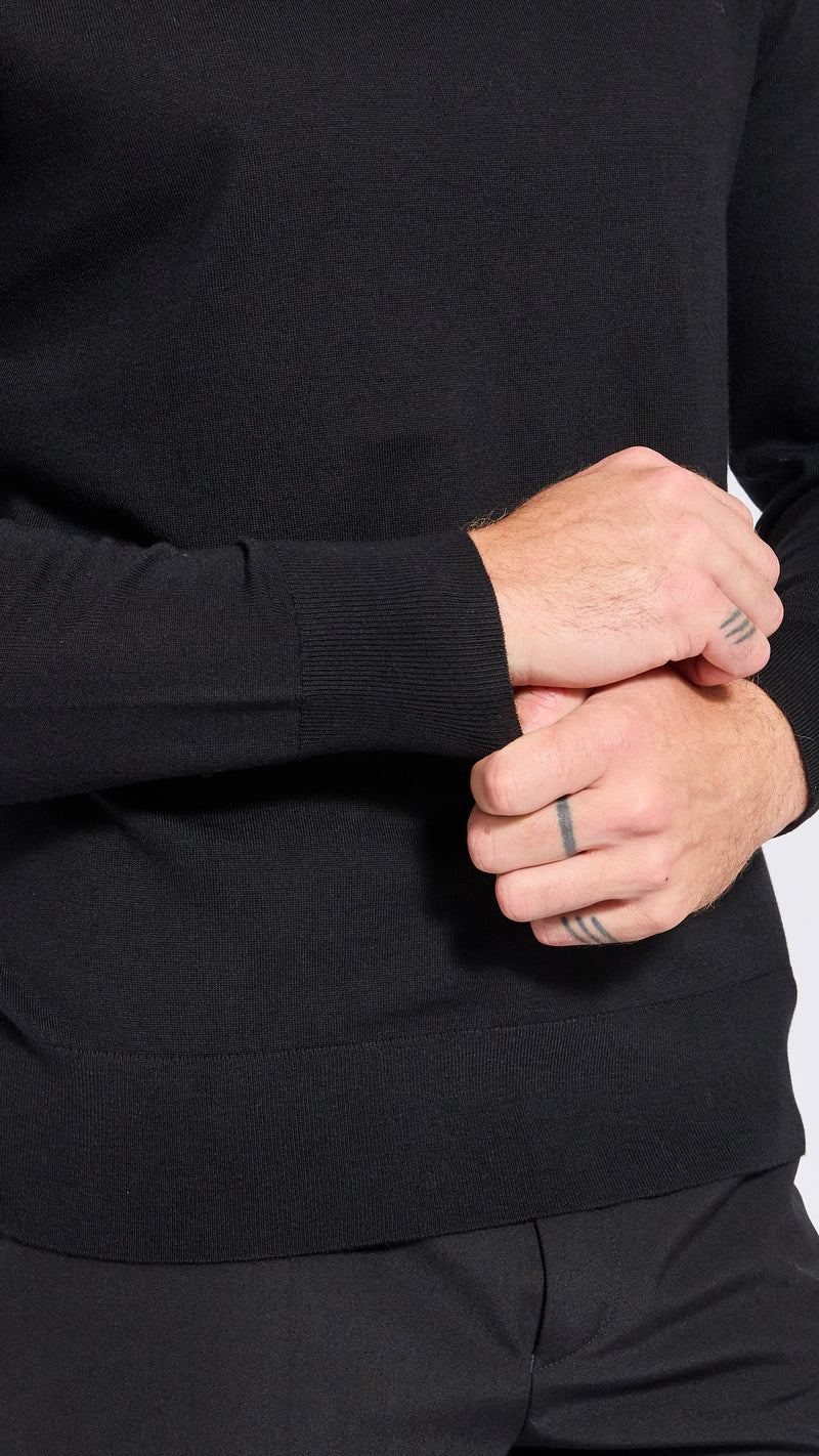 DRIES VAN NOTEN BLACK WOOL MUNAS TURTLENECK