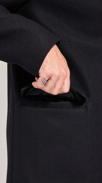 DRIES VAN NOTEN BLACK RUSTIC OVERCOAT