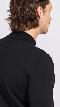 DRIES VAN NOTEN BLACK MUANO POLO SWEATER