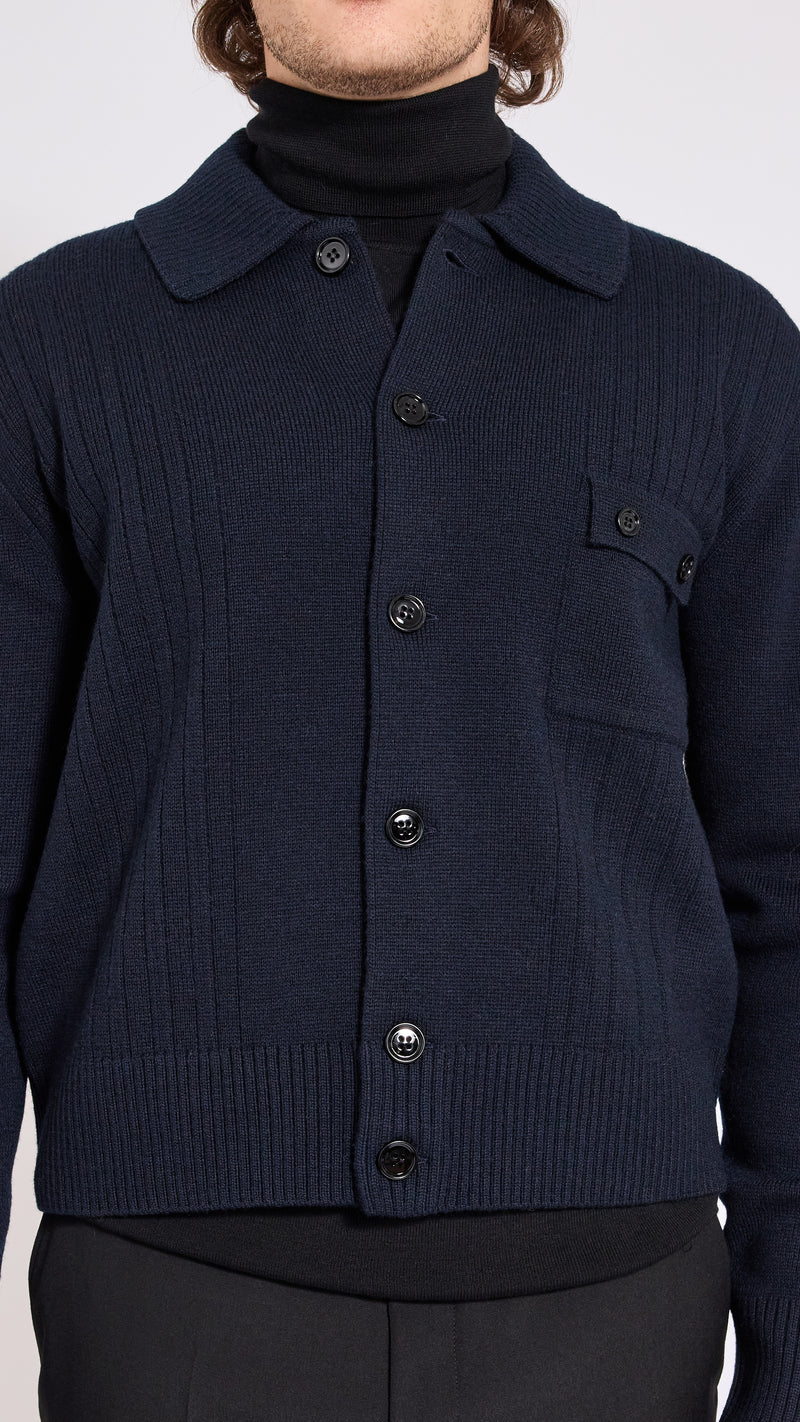 DRIES VAN NOTEN BLACK MODENO BUTTONED SWEATER