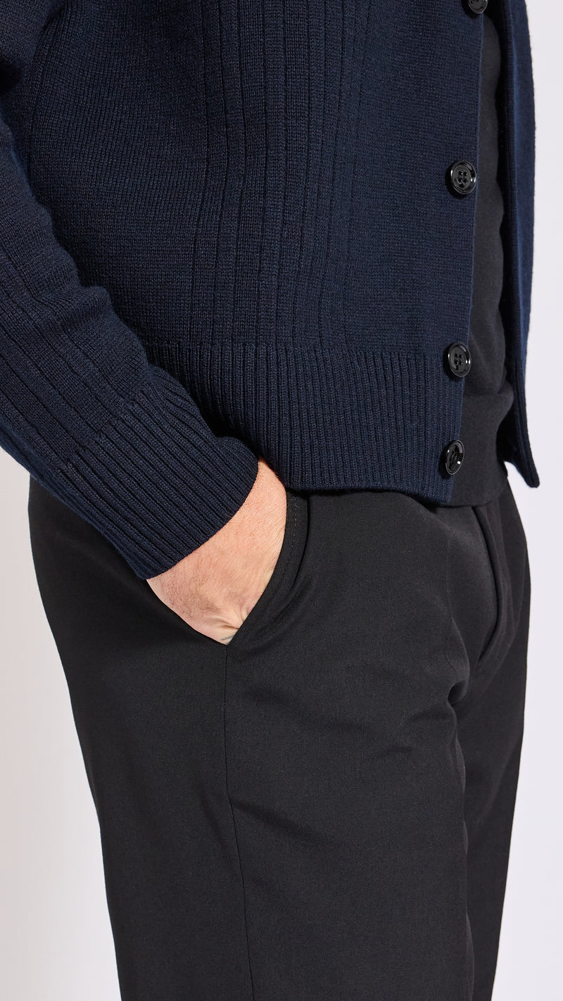 DRIES VAN NOTEN BLACK MODENO BUTTONED SWEATER