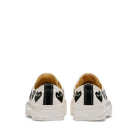 COMME DES GARÇONS PLAY WHITE MULTI HEART CONVERSE EDITION CHUCK 70 LOW TOP SNEAKER