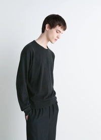 LEMAIRE ANTHRACITE LIGHT CREWNECK SWEATER