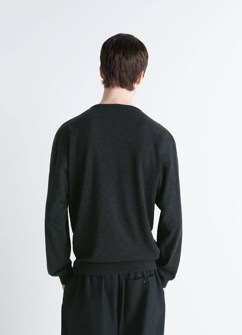 LEMAIRE ANTHRACITE LIGHT CREWNECK SWEATER